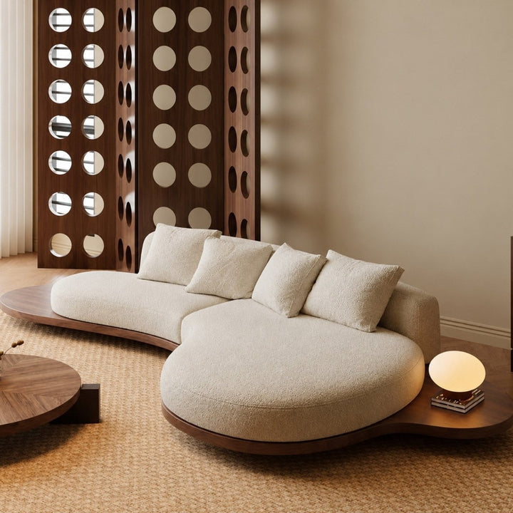SAVLO Modern Curved Boucle Sofa - Exclusivia