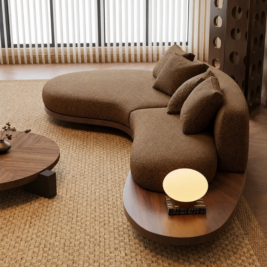SAVLO Modern Curved Boucle Sofa - Exclusivia