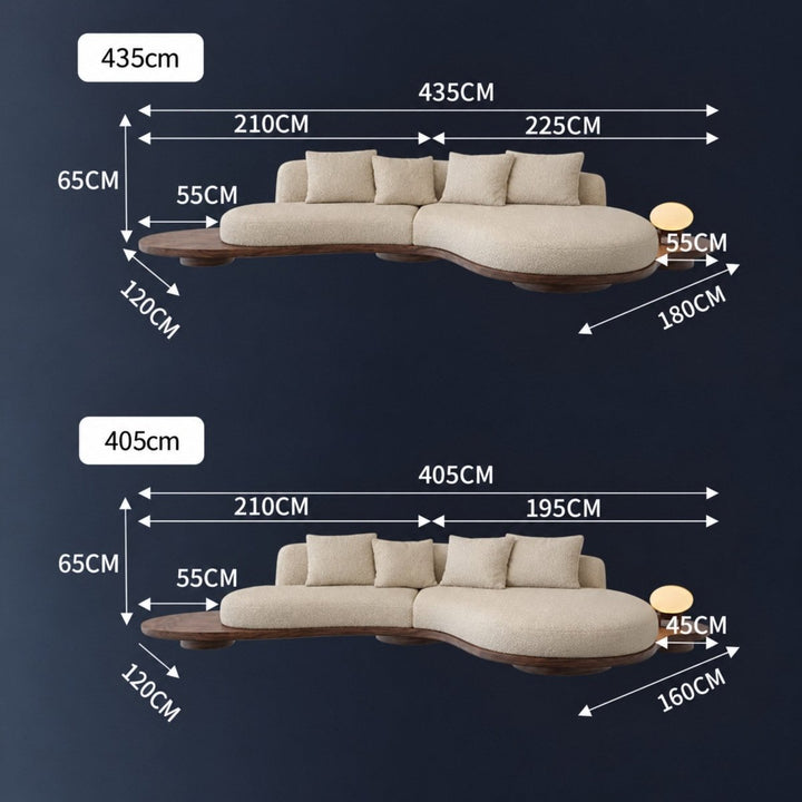 SAVLO Modern Curved Boucle Sofa - Exclusivia