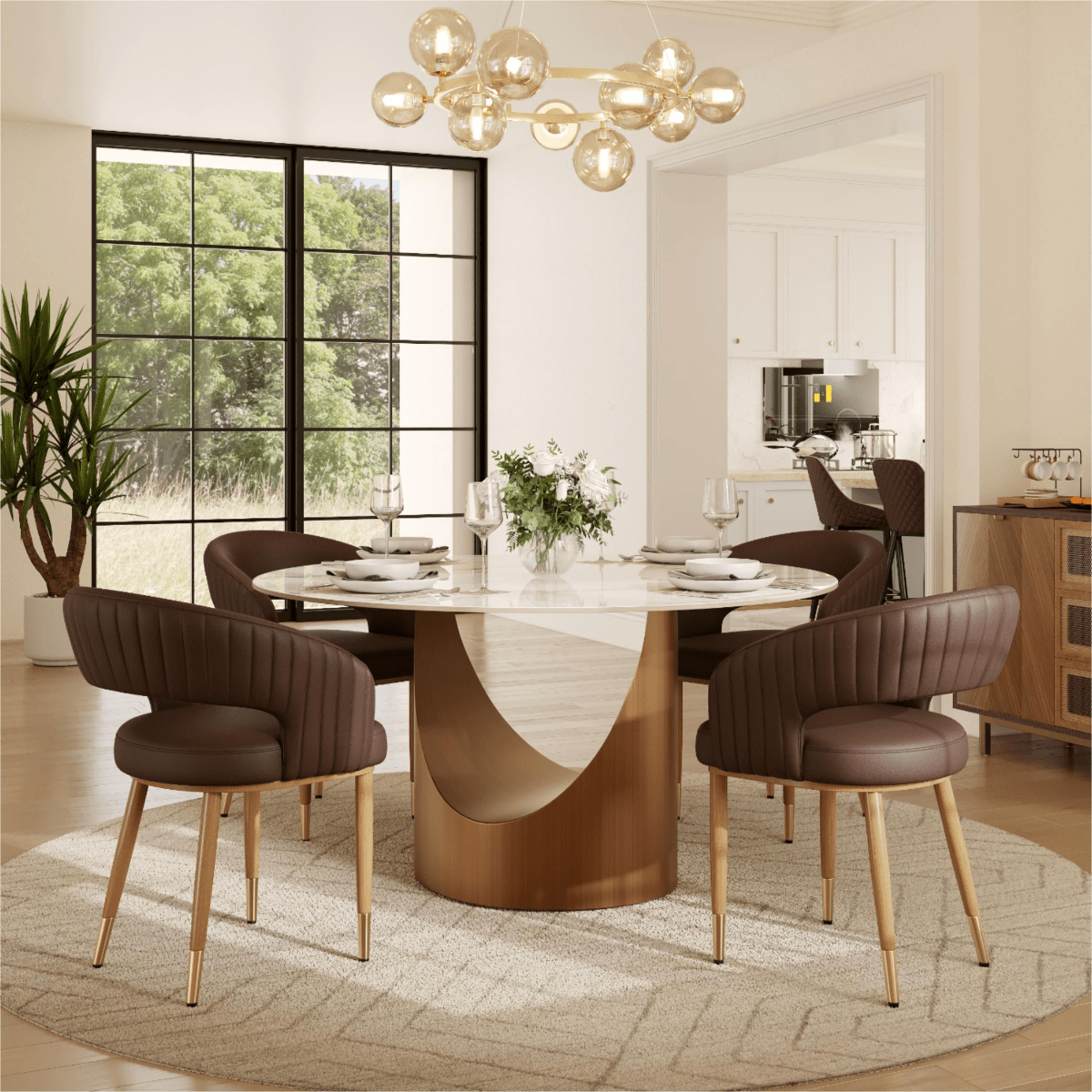 Seren 50 cm Modern Upholstered Dining Chairs — Set of 2 - Exclusivia