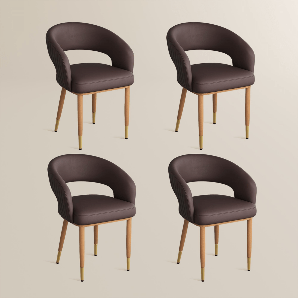 Seren 50 cm Modern Upholstered Dining Chairs — Set of 2 - Exclusivia