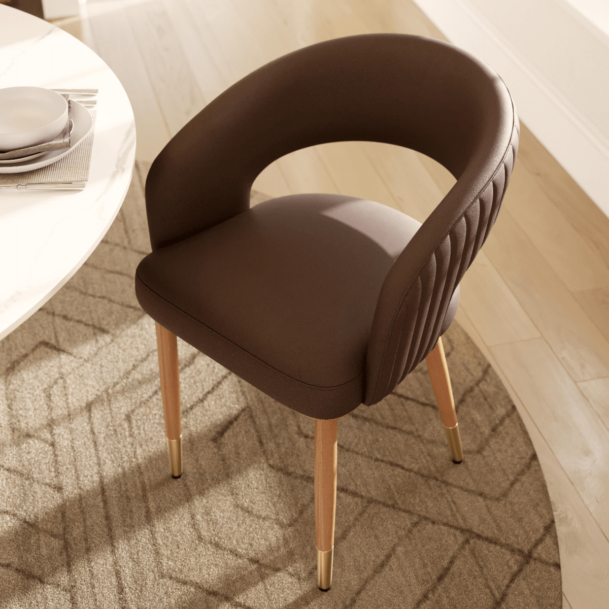Seren 50 cm Modern Upholstered Dining Chairs — Set of 2 - Exclusivia