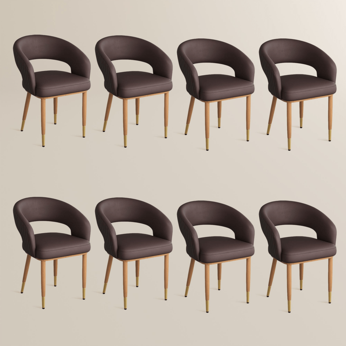 Seren 50 cm Modern Upholstered Dining Chairs — Set of 2 - Exclusivia
