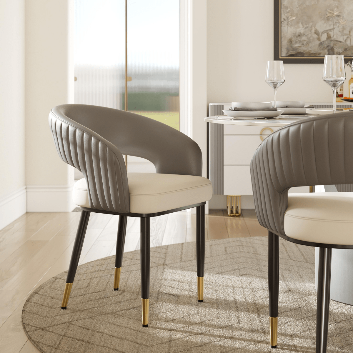 Seren 50 cm Modern Upholstered Dining Chairs — Set of 2 - Exclusivia