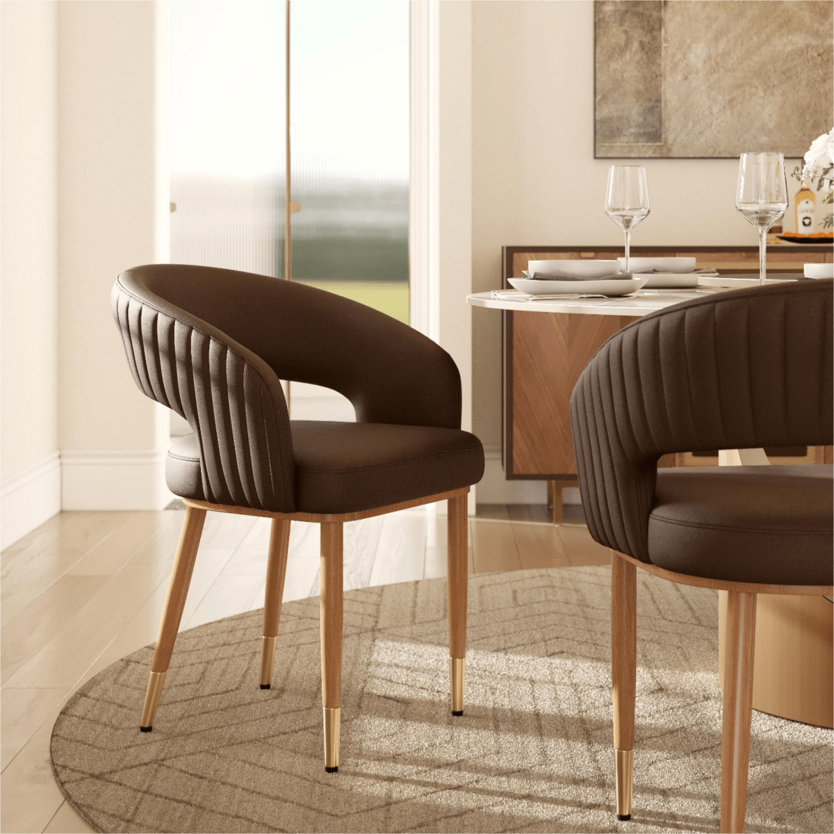 Seren 50 cm Modern Upholstered Dining Chairs — Set of 2 - Exclusivia