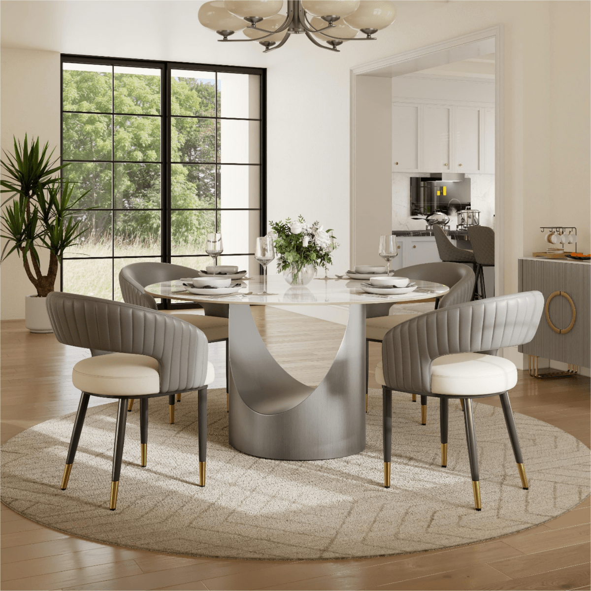 Seren 50 cm Modern Upholstered Dining Chairs — Set of 2 - Exclusivia