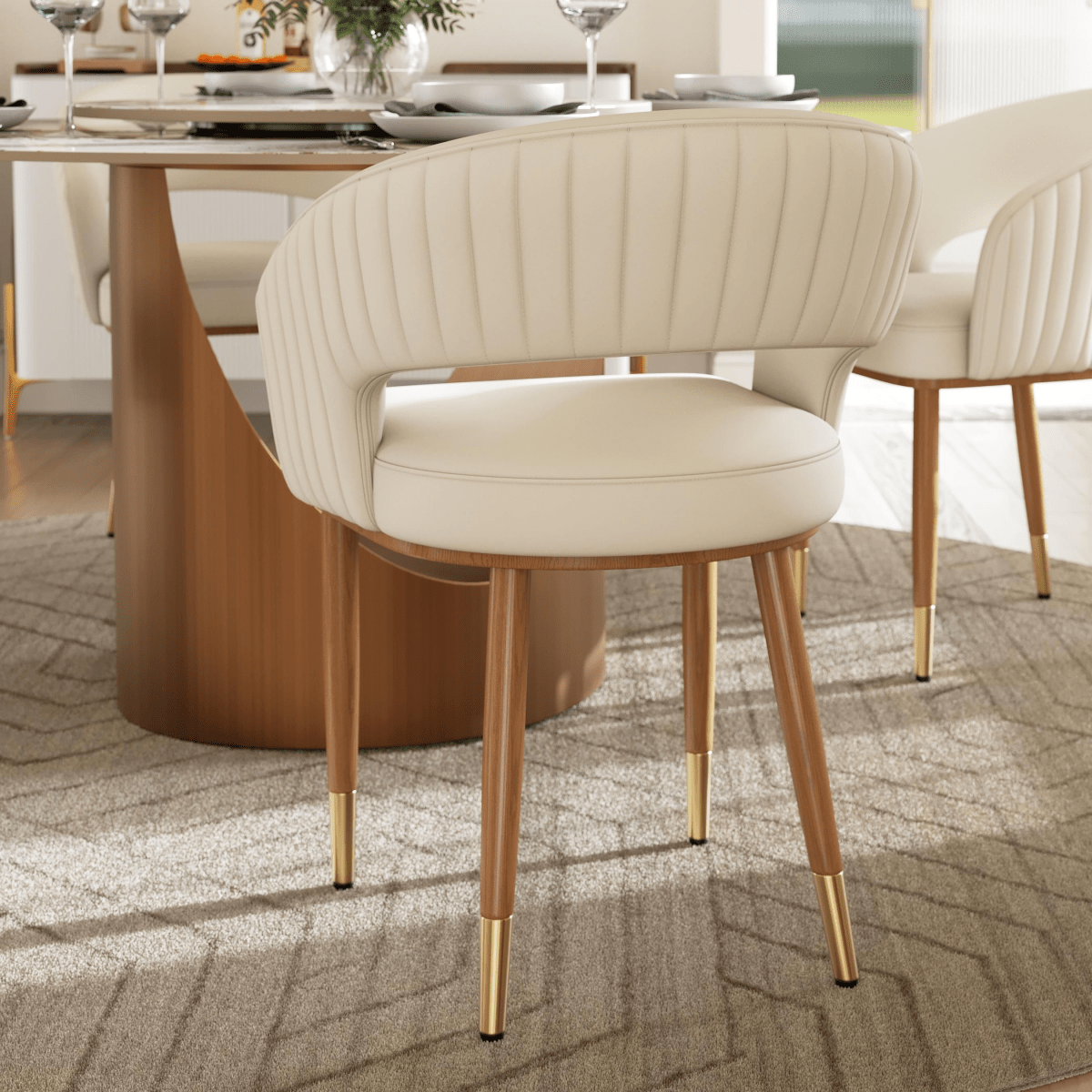 Seren 50 cm Modern Upholstered Dining Chairs — Set of 2 - Exclusivia