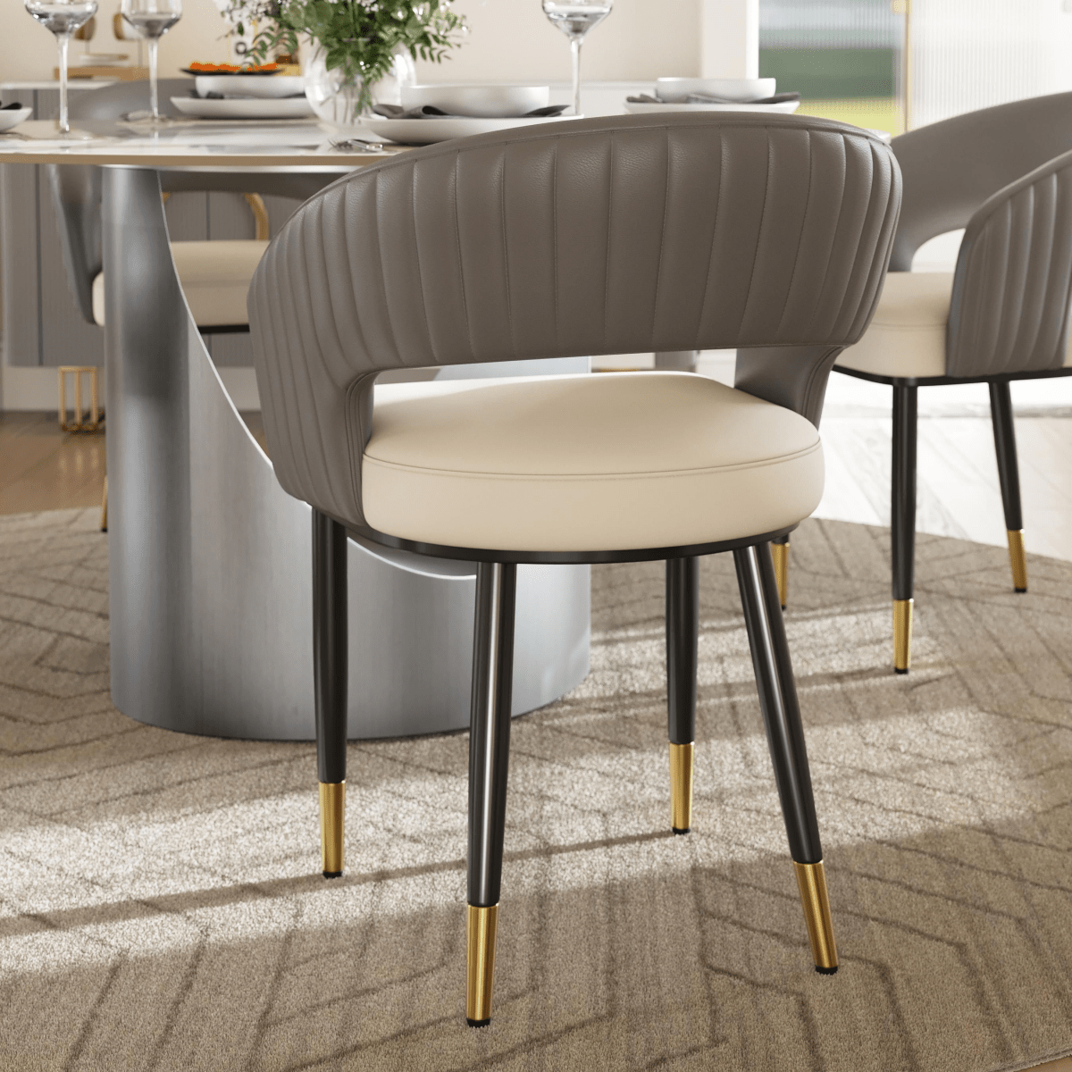 Seren 50 cm Modern Upholstered Dining Chairs — Set of 2 - Exclusivia