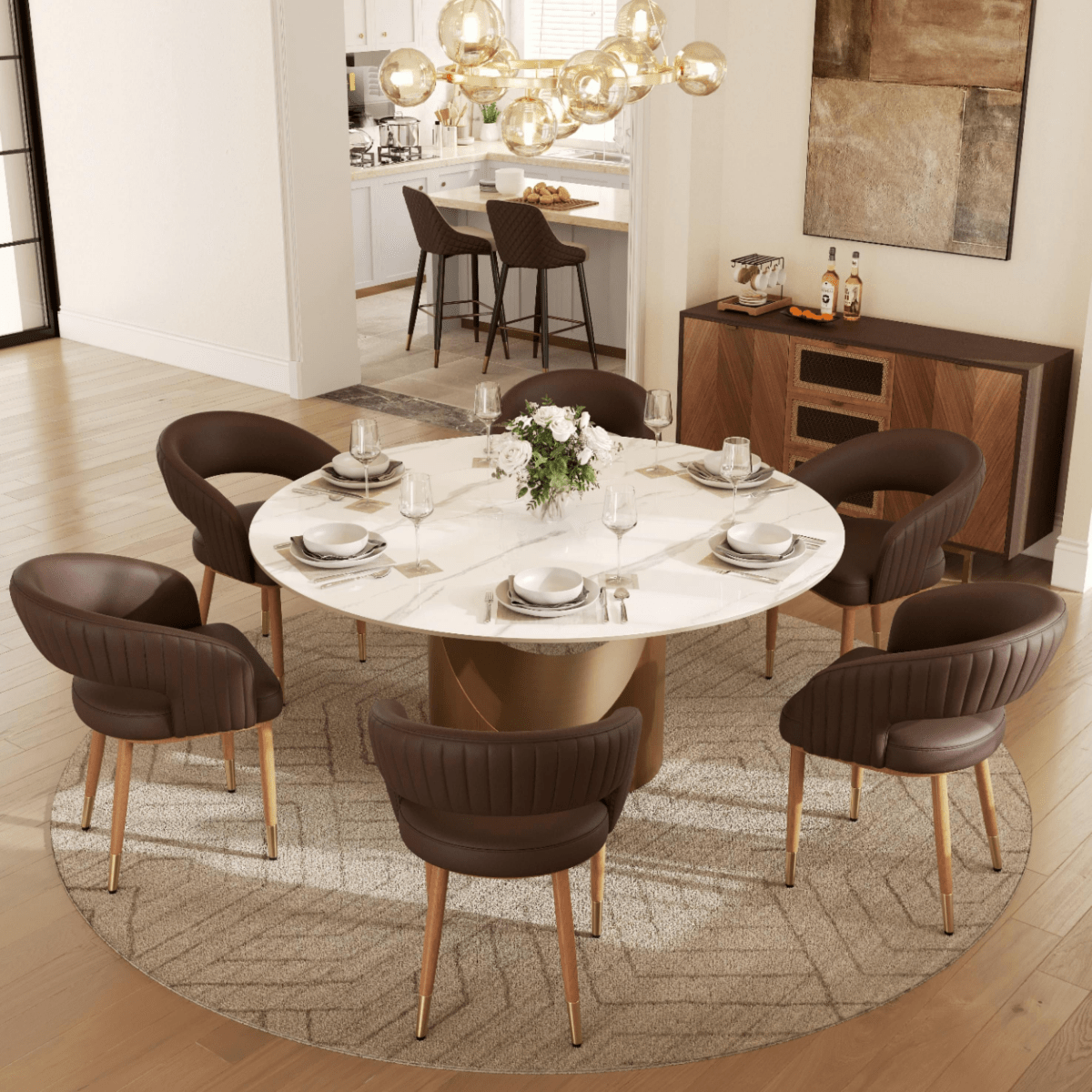 Seren 50 cm Modern Upholstered Dining Chairs — Set of 2 - Exclusivia