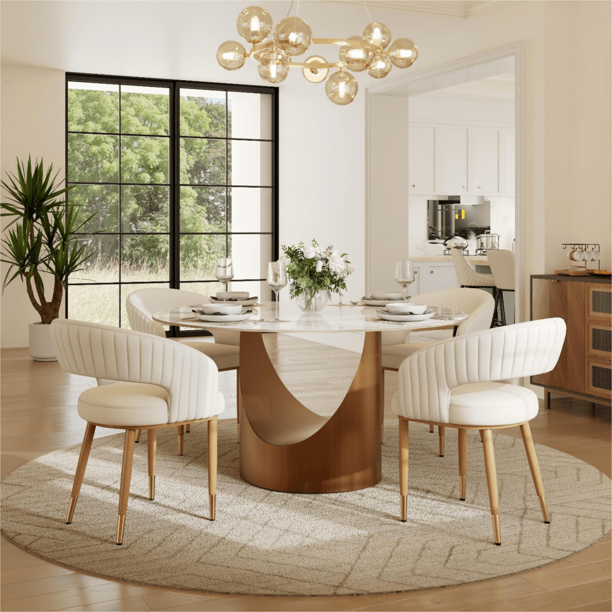 Seren 50 cm Modern Upholstered Dining Chairs — Set of 2 - Exclusivia