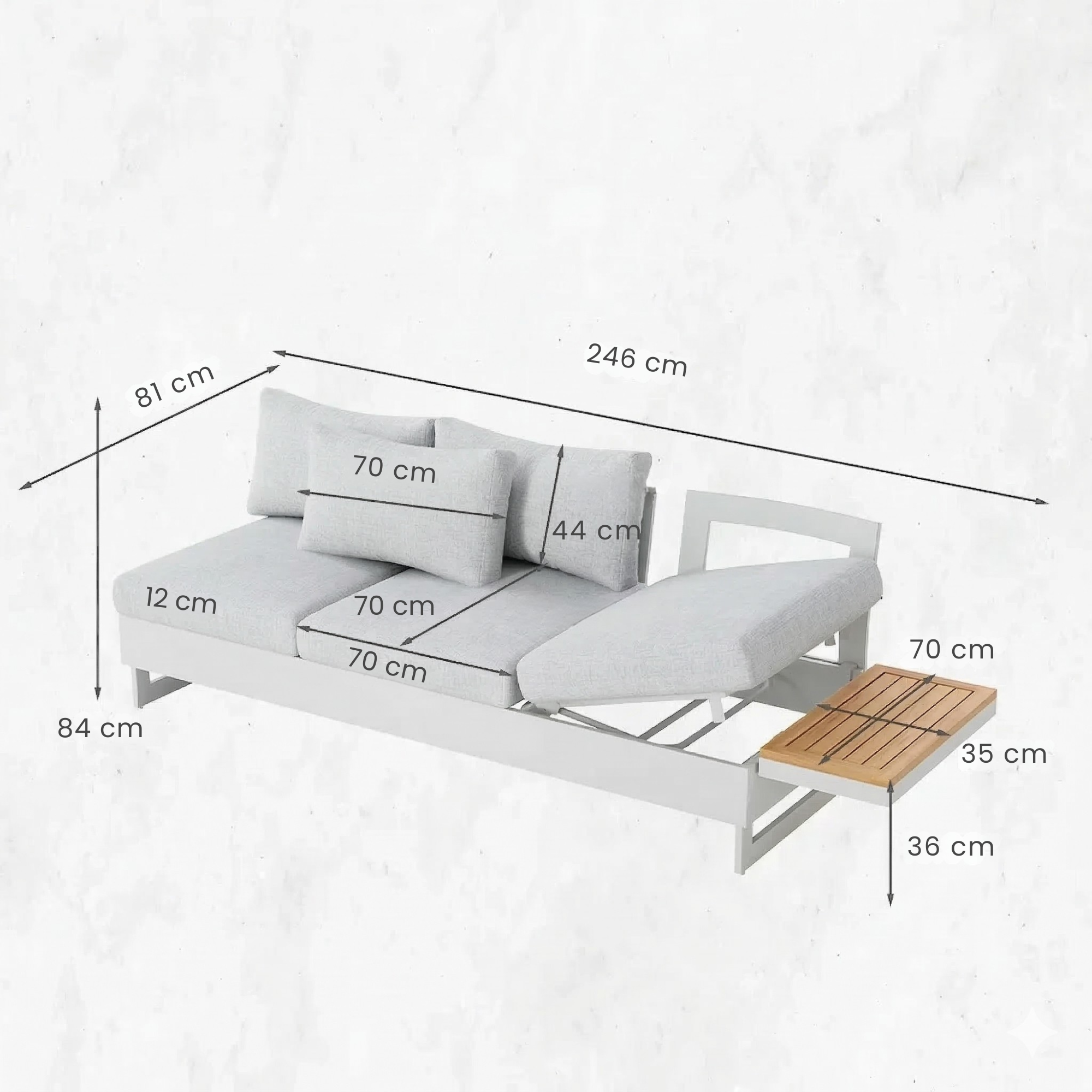 Walnut & Grey / Sofa-A