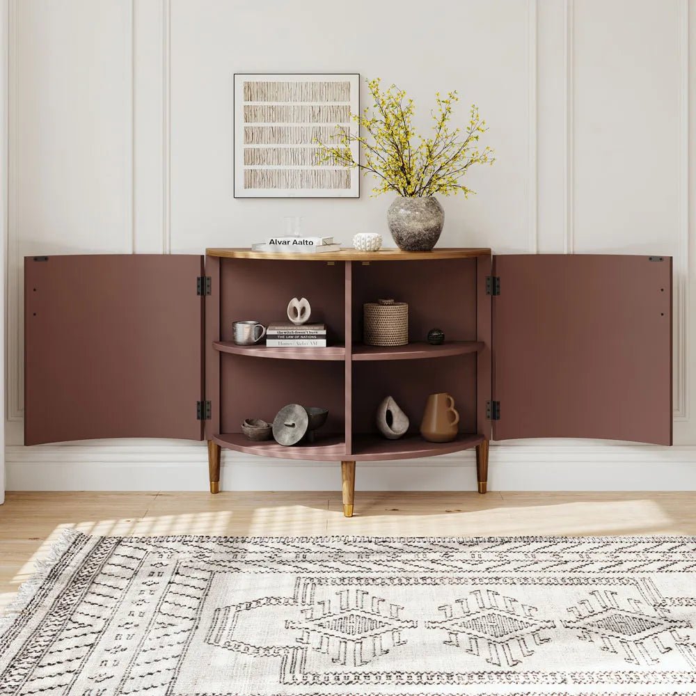 Silva 100 cm Mid - Century Fluted Storage Cabinet - Exclusivia