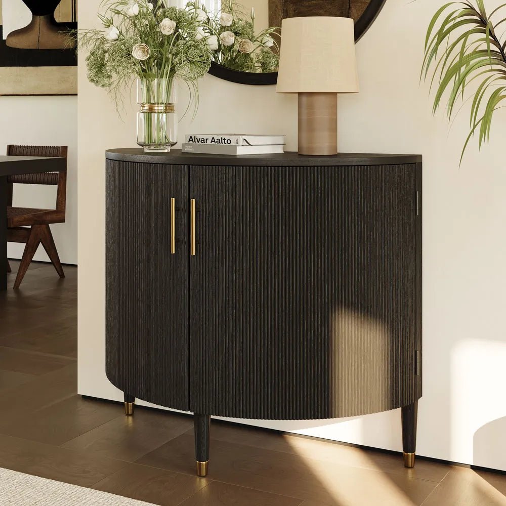 Silva 100 cm Mid - Century Fluted Storage Cabinet - Exclusivia