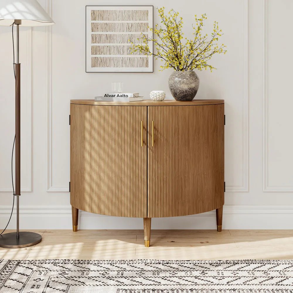 Silva 100 cm Mid - Century Fluted Storage Cabinet - Exclusivia