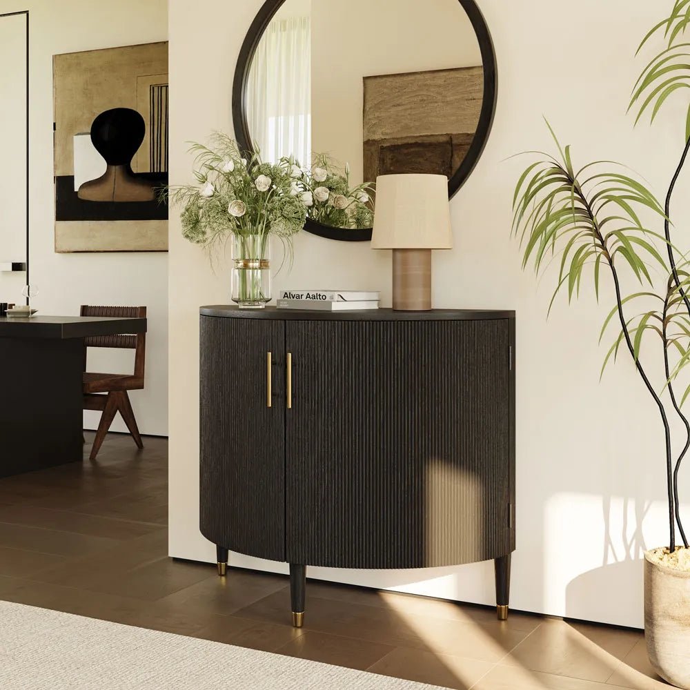 Silva 100 cm Mid - Century Fluted Storage Cabinet - Exclusivia