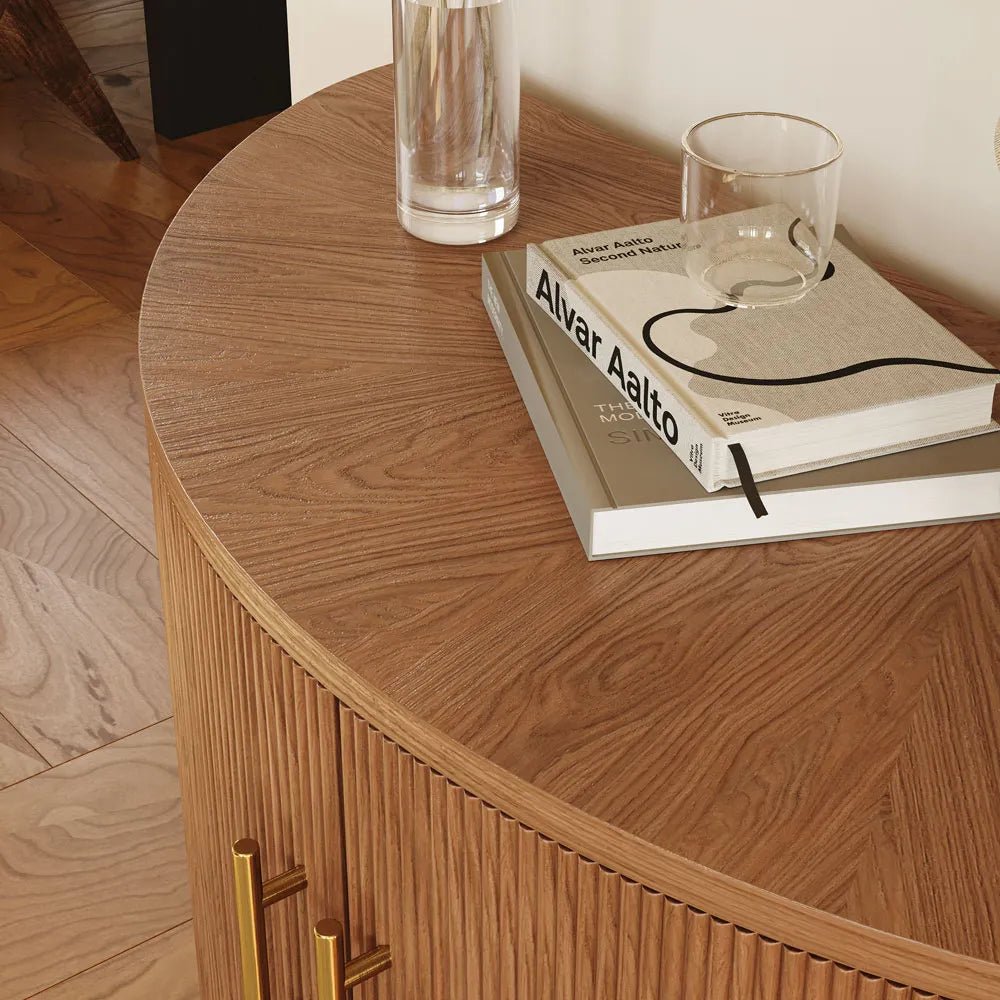 Silva 100 cm Mid - Century Fluted Storage Cabinet - Exclusivia