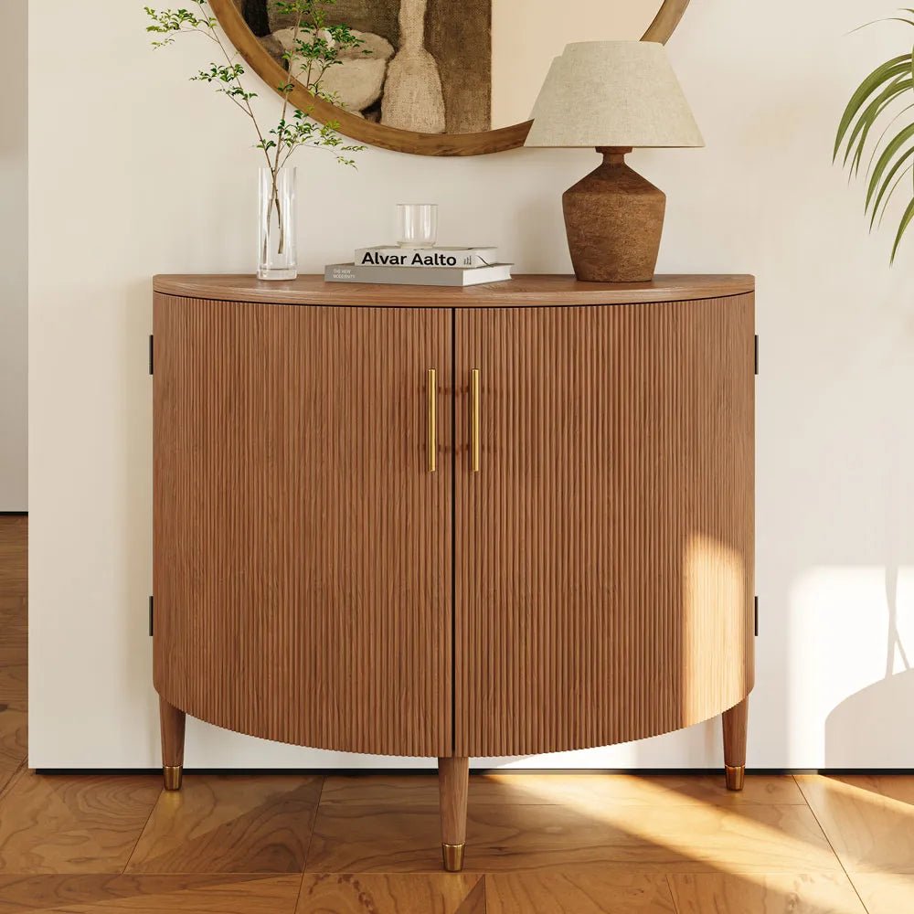 Silva 100 cm Mid - Century Fluted Storage Cabinet - Exclusivia