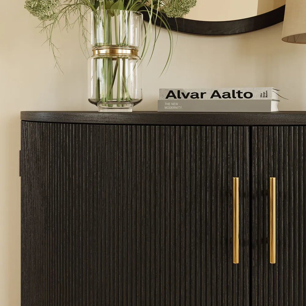 Silva 100 cm Mid - Century Fluted Storage Cabinet - Exclusivia