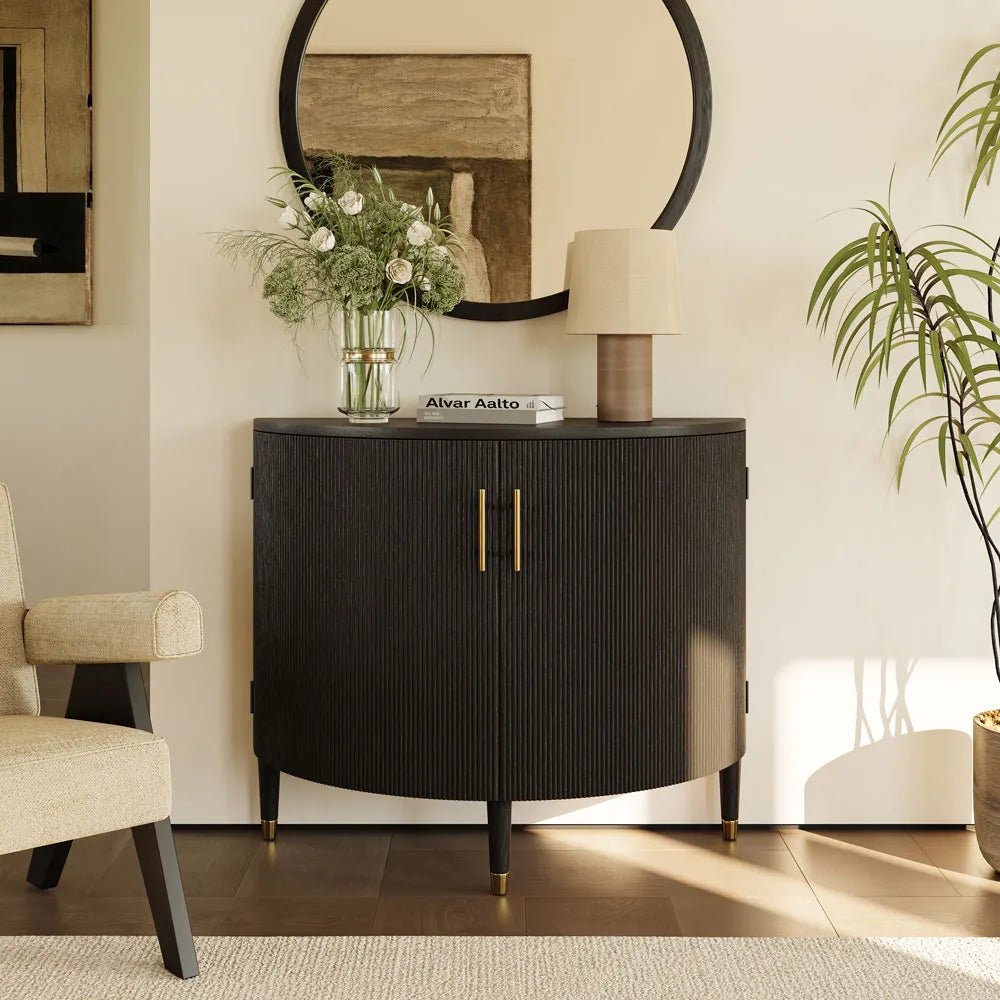 Silva 100 cm Mid - Century Fluted Storage Cabinet - Exclusivia