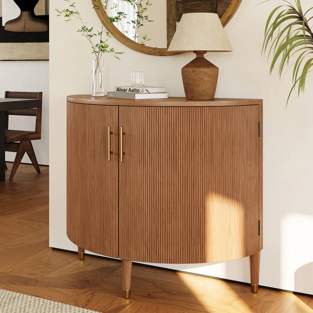 Silva 100 cm Mid - Century Fluted Storage Cabinet - Exclusivia