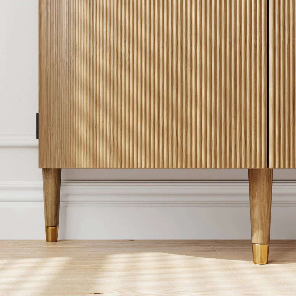 Silva 100 cm Mid - Century Fluted Storage Cabinet - Exclusivia