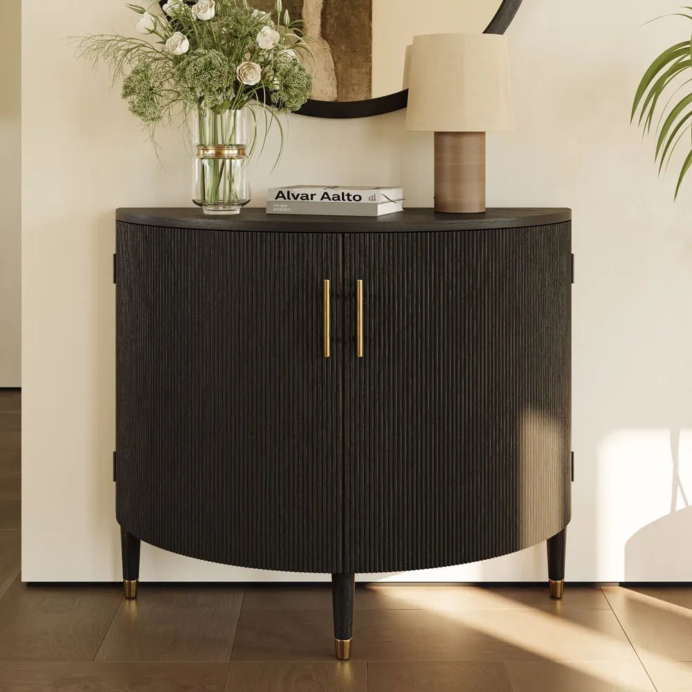 Silva 100 cm Mid - Century Fluted Storage Cabinet - Exclusivia