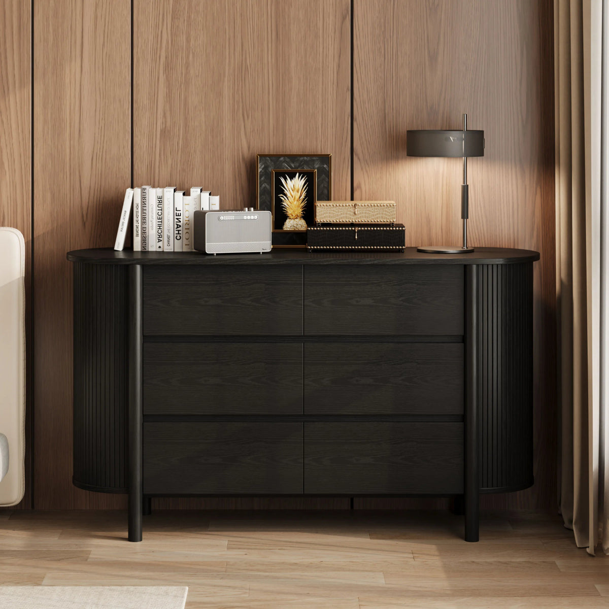 Silva 155 cm Mid - Century 6 - Drawer Dresser - Exclusivia