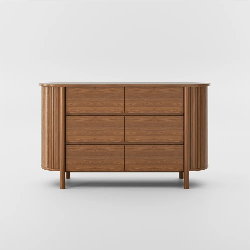 Silva 155 cm Mid - Century 6 - Drawer Dresser - Exclusivia