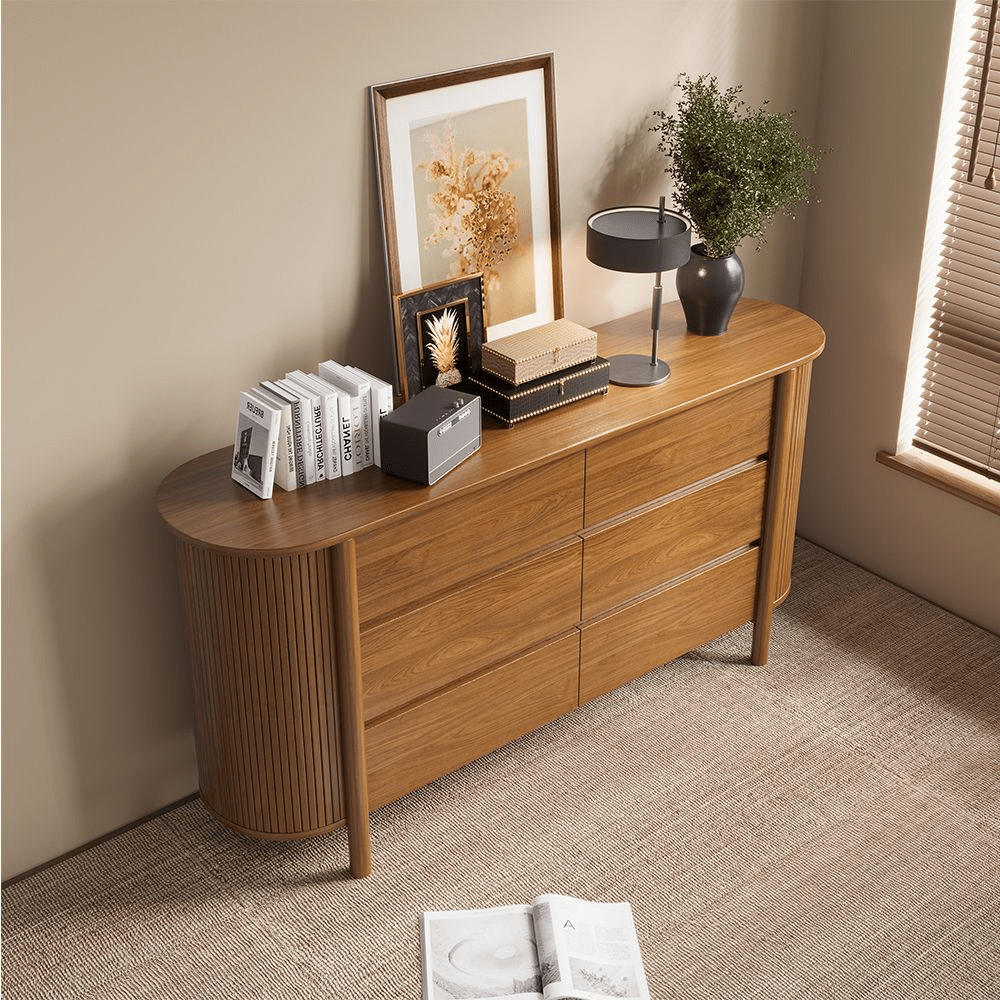 Silva 155 cm Mid - Century 6 - Drawer Dresser - Exclusivia