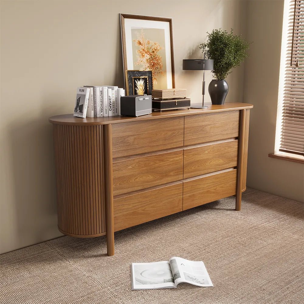 Silva 155 cm Mid - Century 6 - Drawer Dresser - Exclusivia
