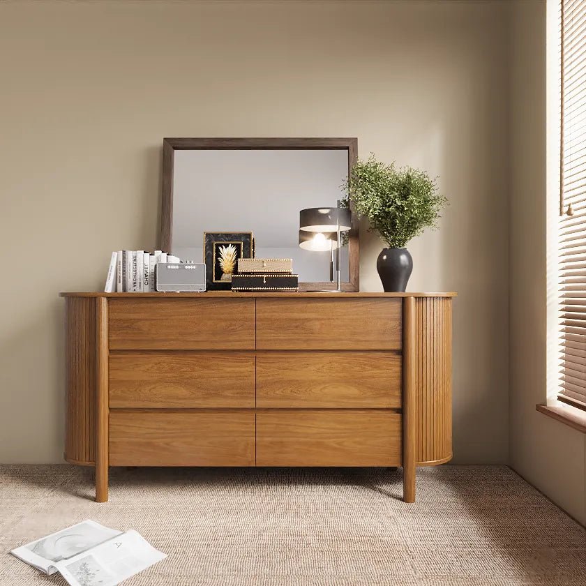 Silva 155 cm Mid - Century 6 - Drawer Dresser - Exclusivia