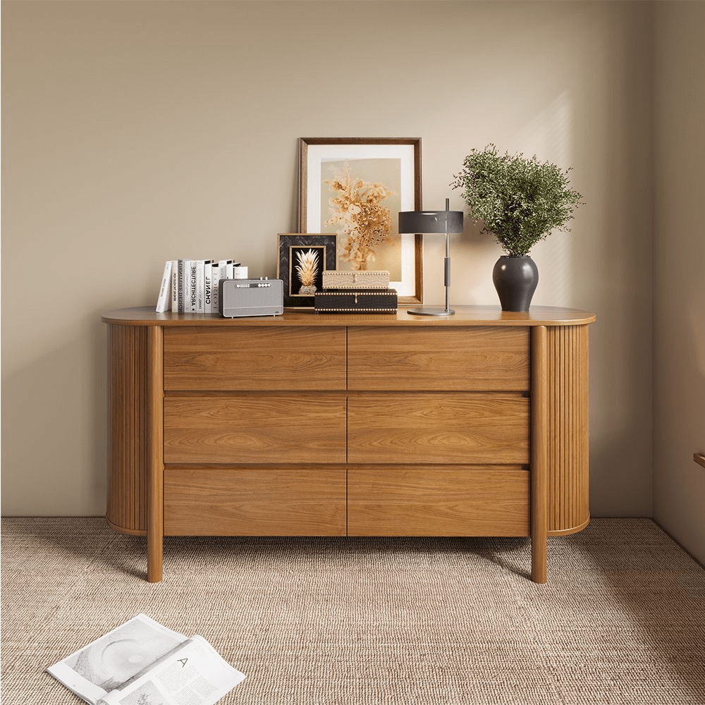 Silva 155 cm Mid - Century 6 - Drawer Dresser - Exclusivia