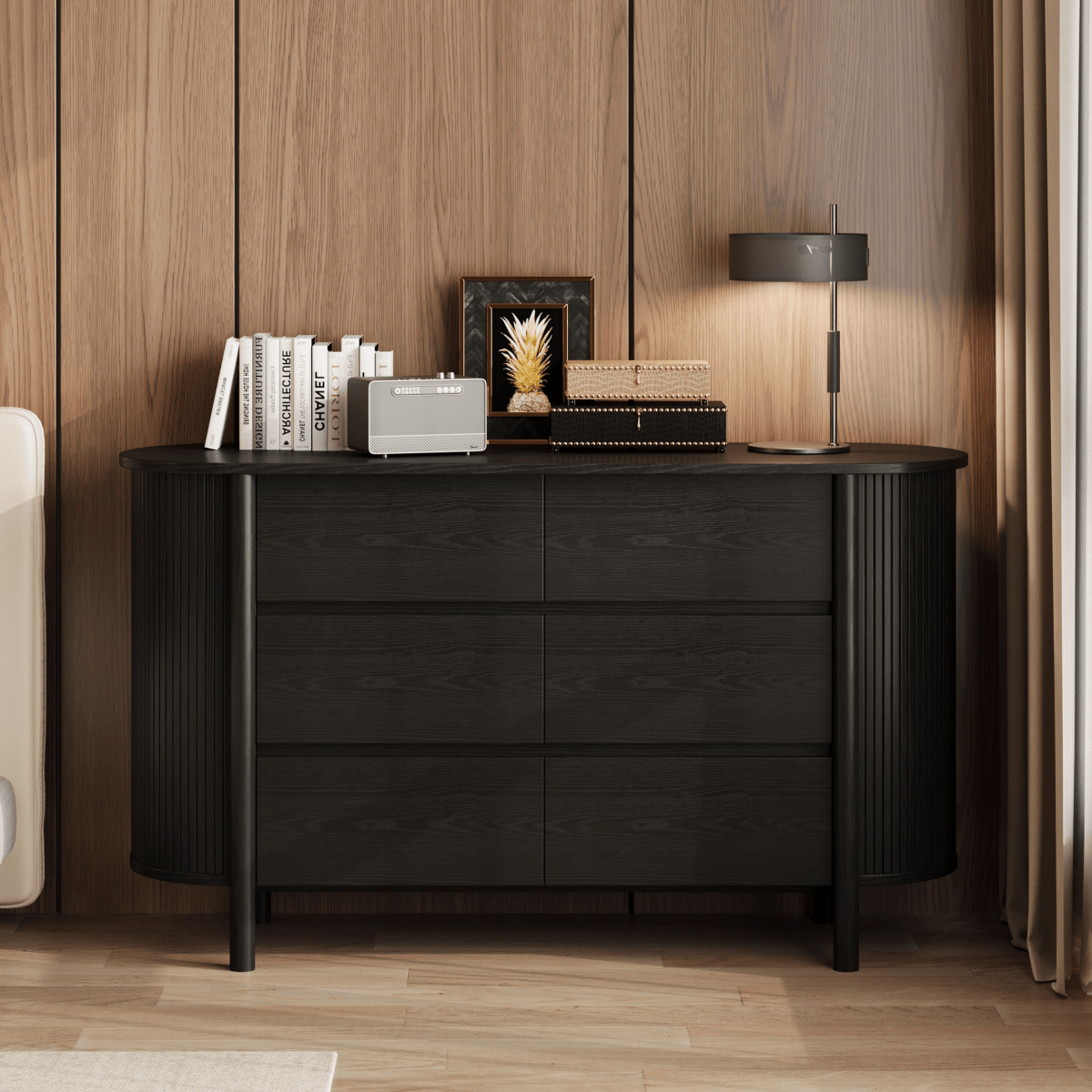 Silva 155 cm Mid - Century 6 - Drawer Dresser - Exclusivia