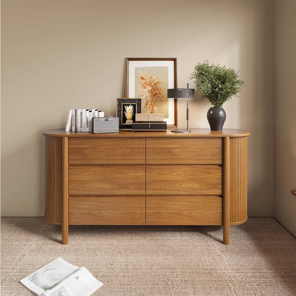 Silva 155 cm Mid - Century 6 - Drawer Dresser - Exclusivia