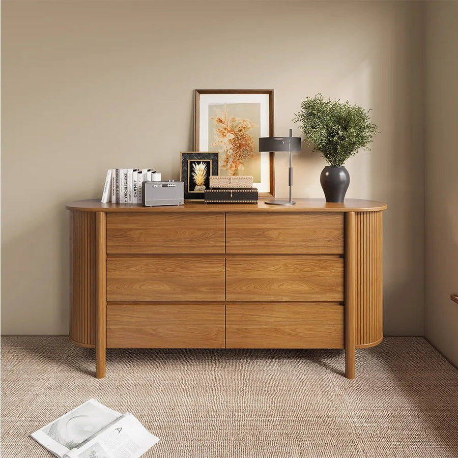 Silva 155 cm Mid - Century 6 - Drawer Dresser - Exclusivia