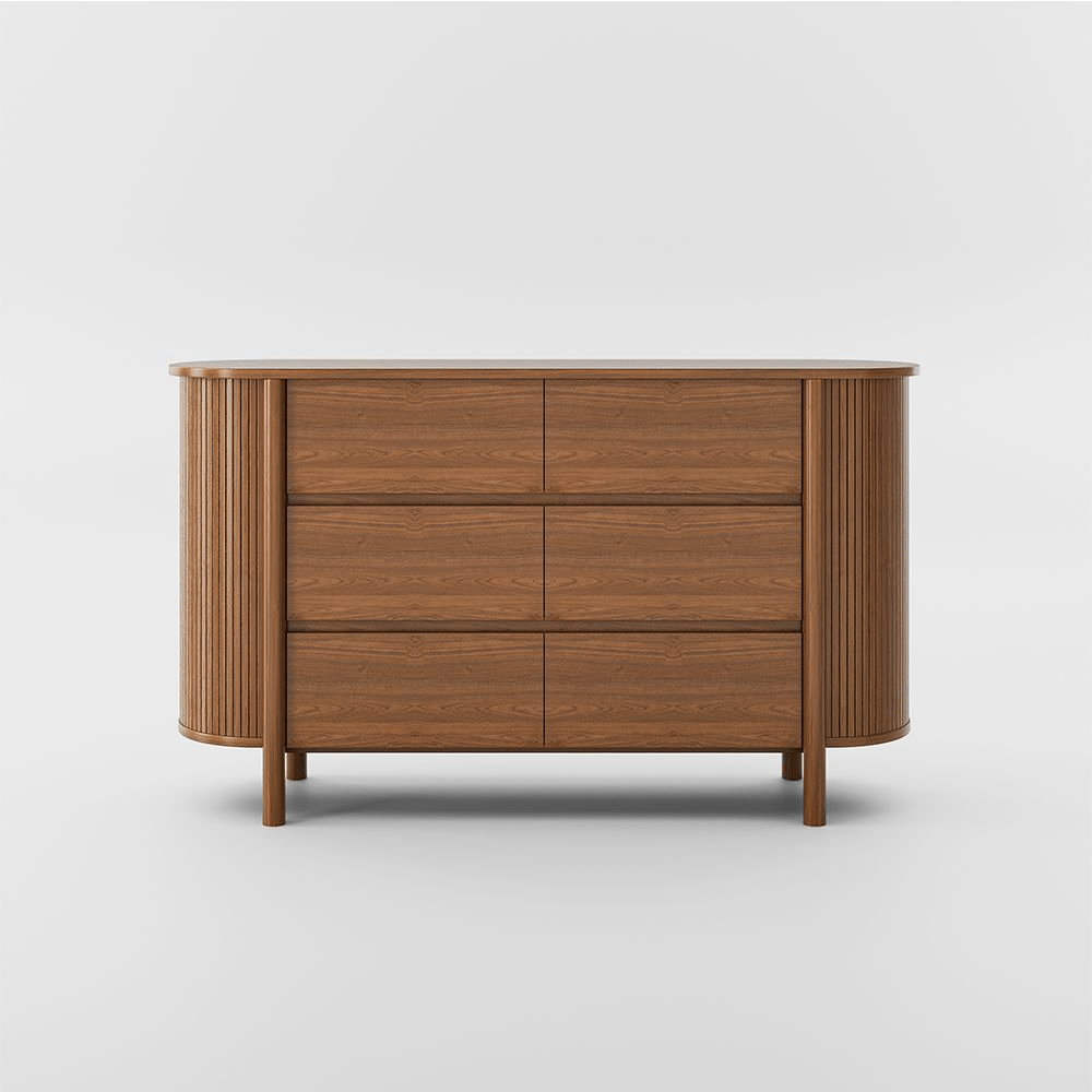 Silva 155 cm Mid - Century 6 - Drawer Dresser - Exclusivia