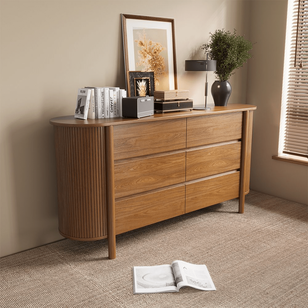 Silva 155 cm Mid - Century 6 - Drawer Dresser - Exclusivia