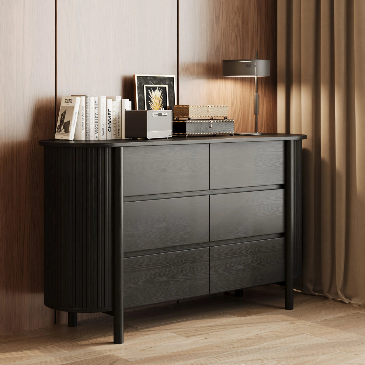 Silva 155 cm Mid - Century 6 - Drawer Dresser - Exclusivia