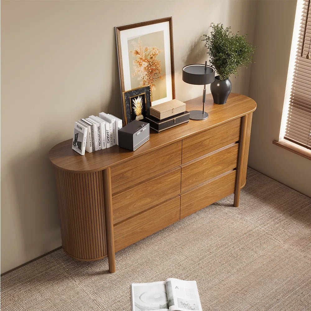Silva 155 cm Mid - Century 6 - Drawer Dresser - Exclusivia