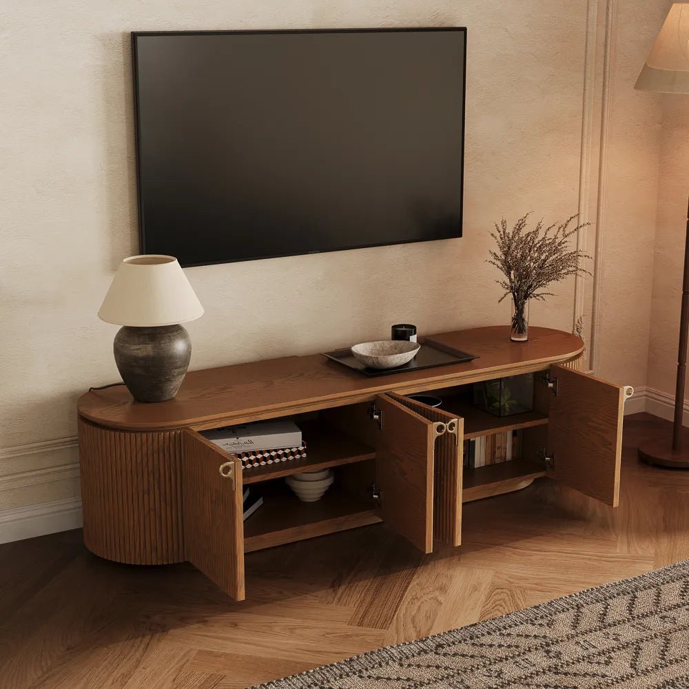 Silva 180 cm Fluted Media Console - Exclusivia