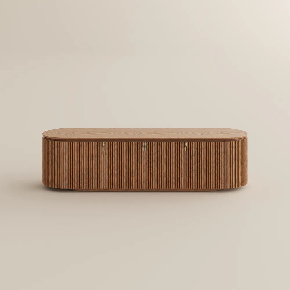 Silva 180 cm Fluted Media Console - Exclusivia