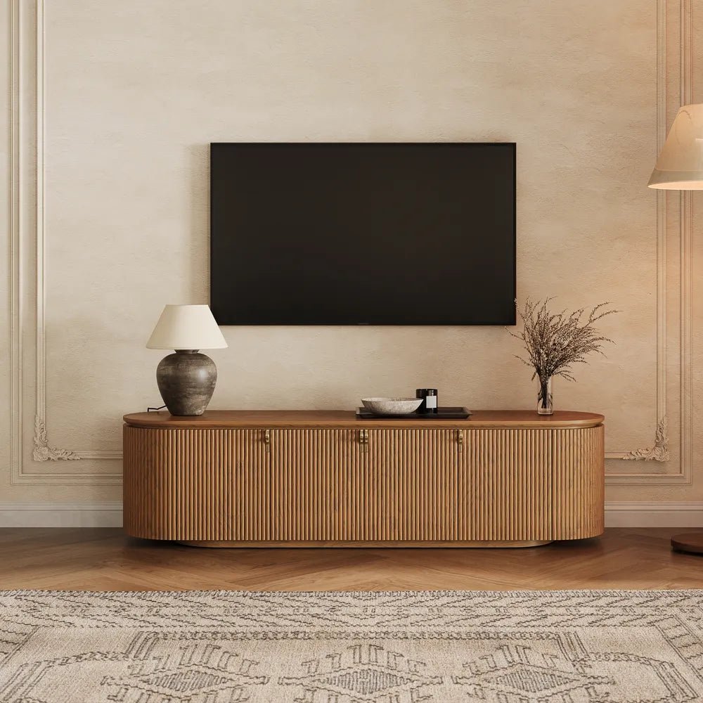 Silva 180 cm Fluted Media Console - Exclusivia