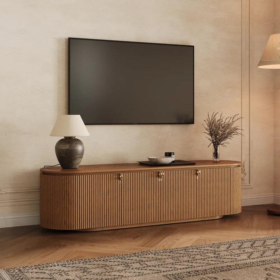 Silva 180 cm Fluted Media Console - Exclusivia