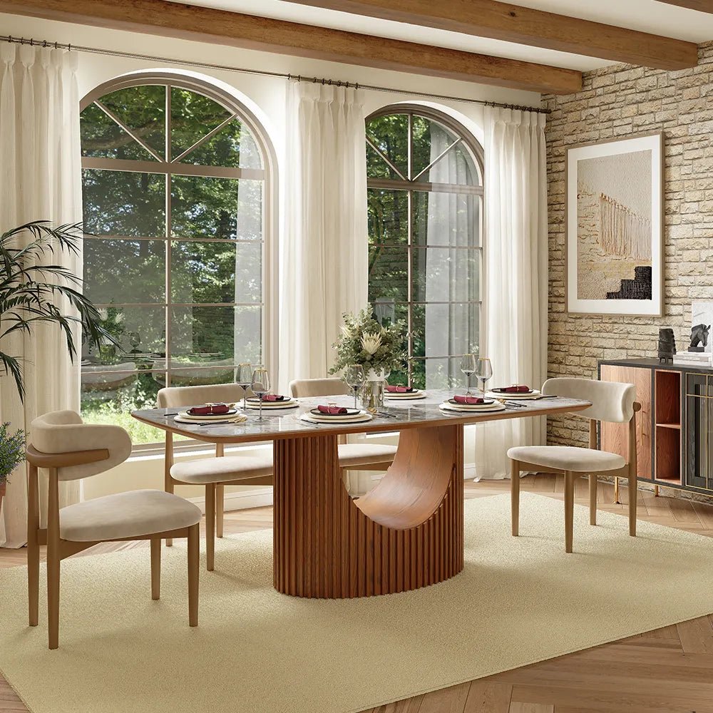 Silva Glossy Sintered Stone Dining Table - Exclusivia