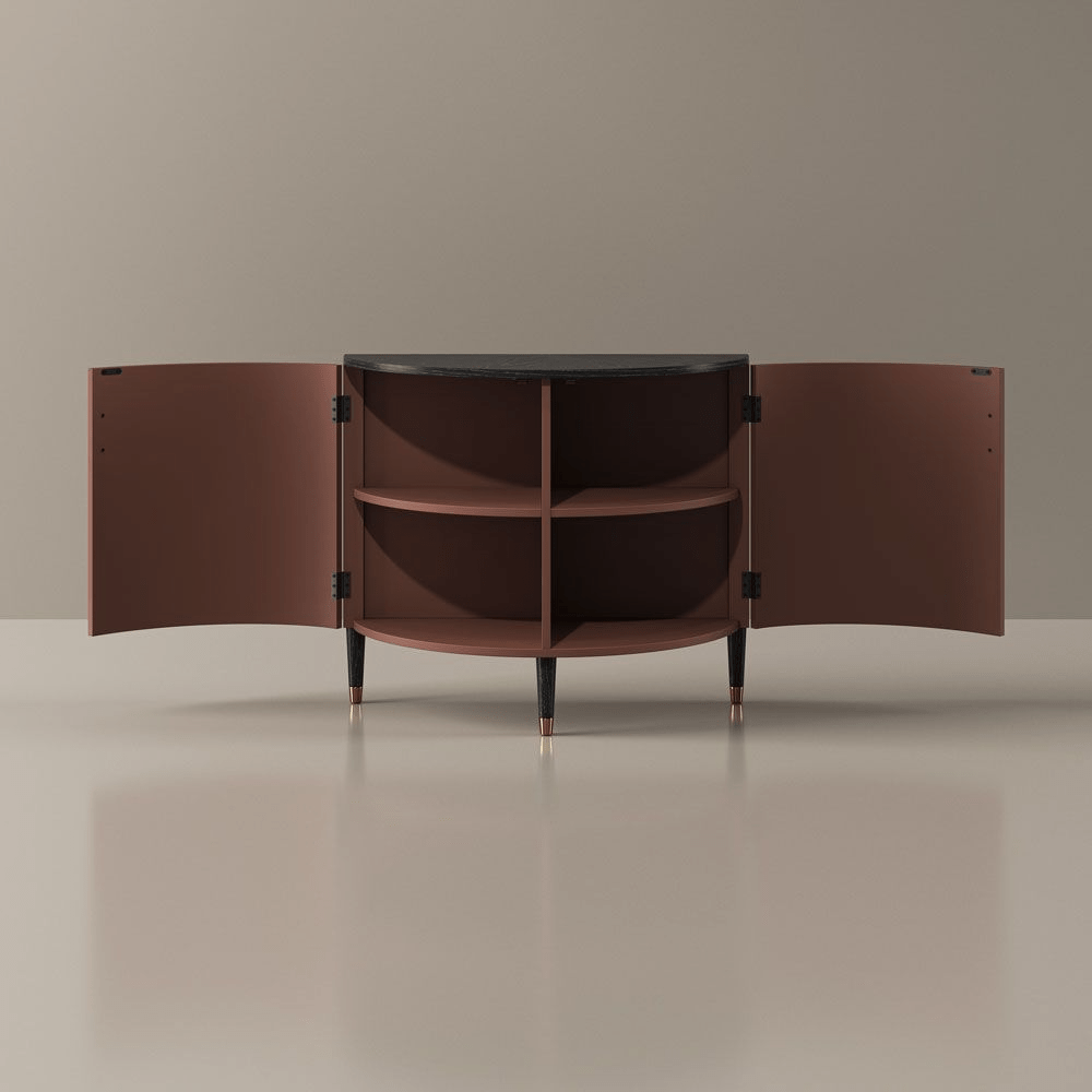 Silva Mid - Century Fluted Storage Cabinet - Exclusivia