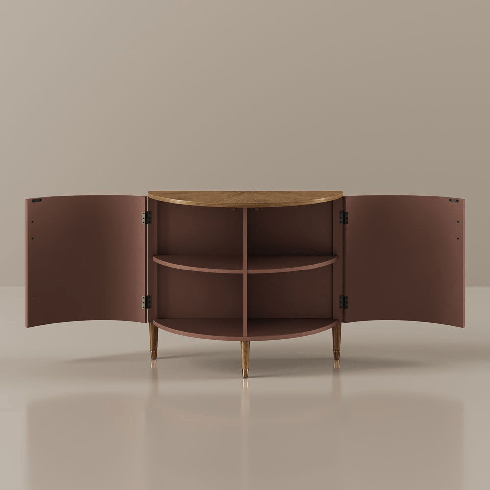 Silva Mid - Century Fluted Storage Cabinet - Exclusivia