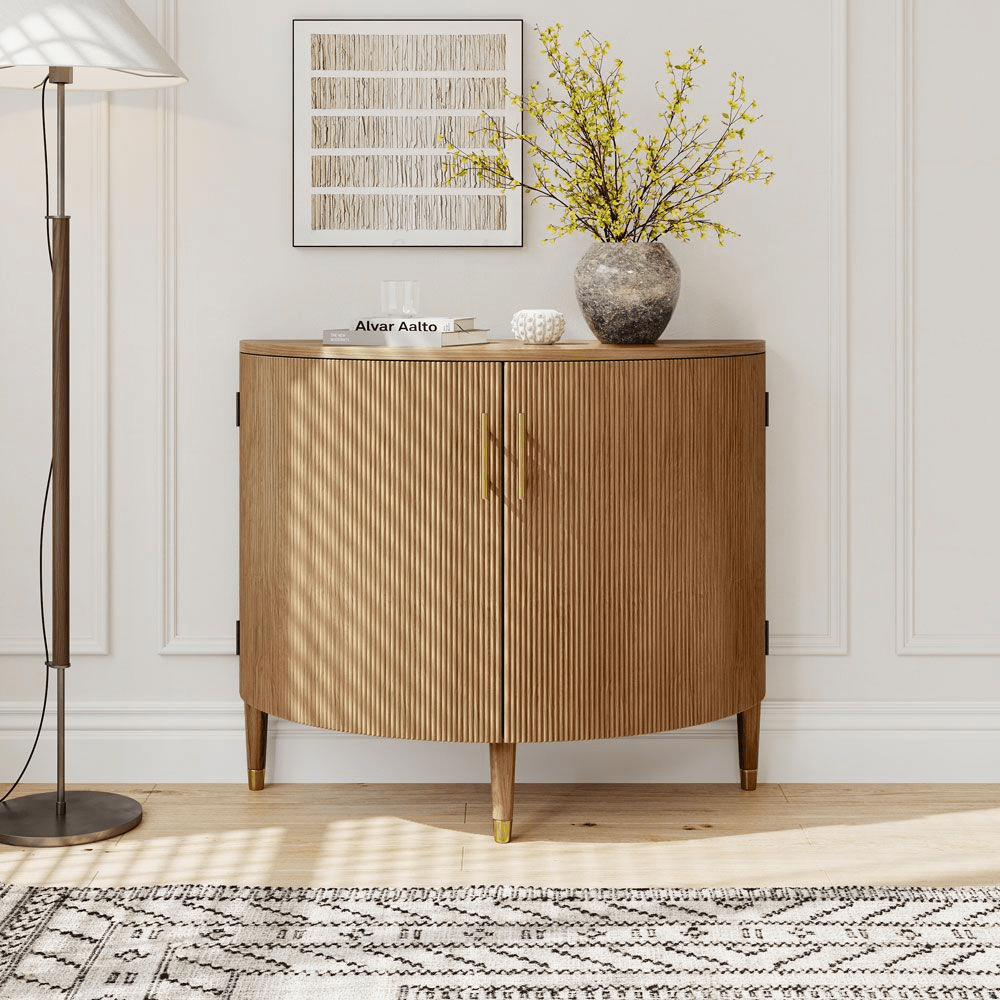 Silva Mid - Century Fluted Storage Cabinet - Exclusivia
