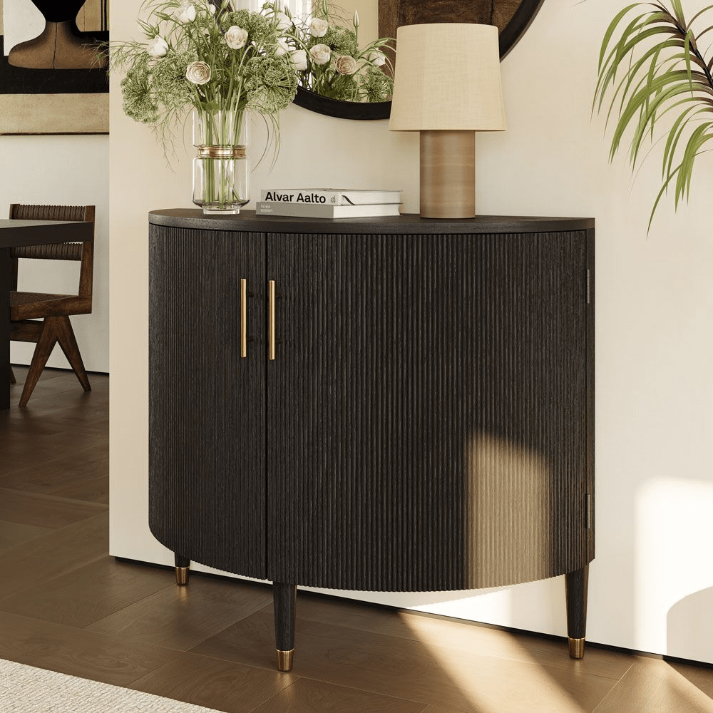 Silva Mid - Century Fluted Storage Cabinet - Exclusivia