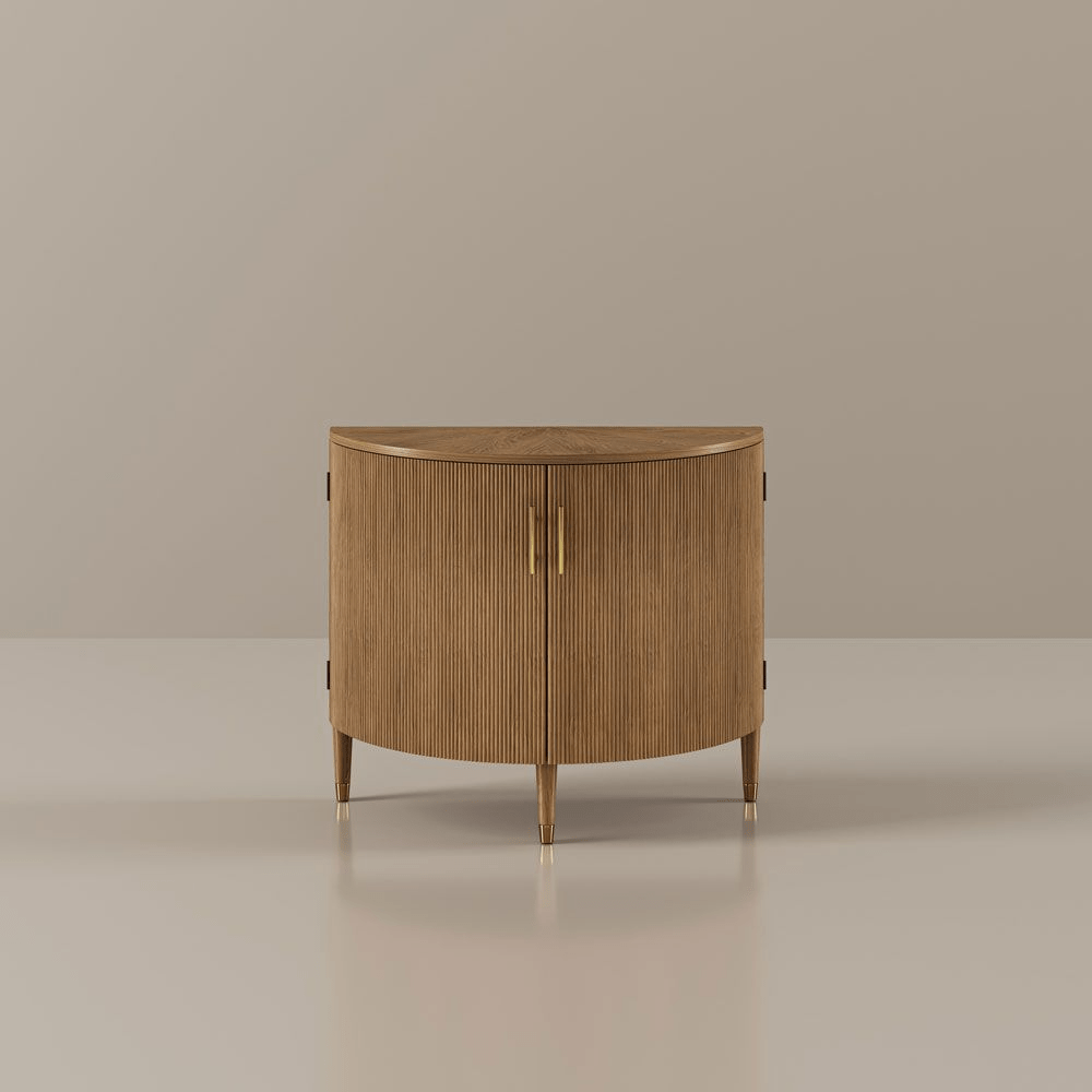 Silva Mid - Century Fluted Storage Cabinet - Exclusivia