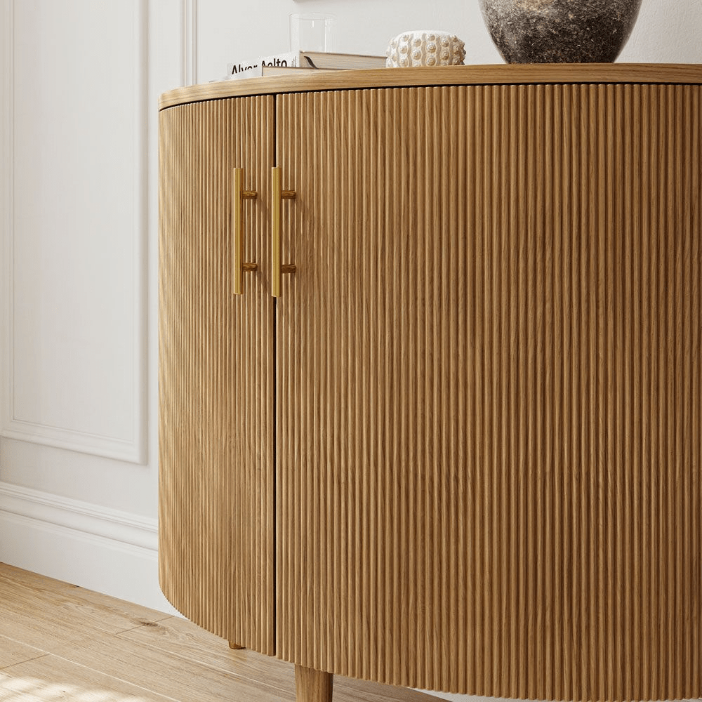Silva Mid - Century Fluted Storage Cabinet - Exclusivia